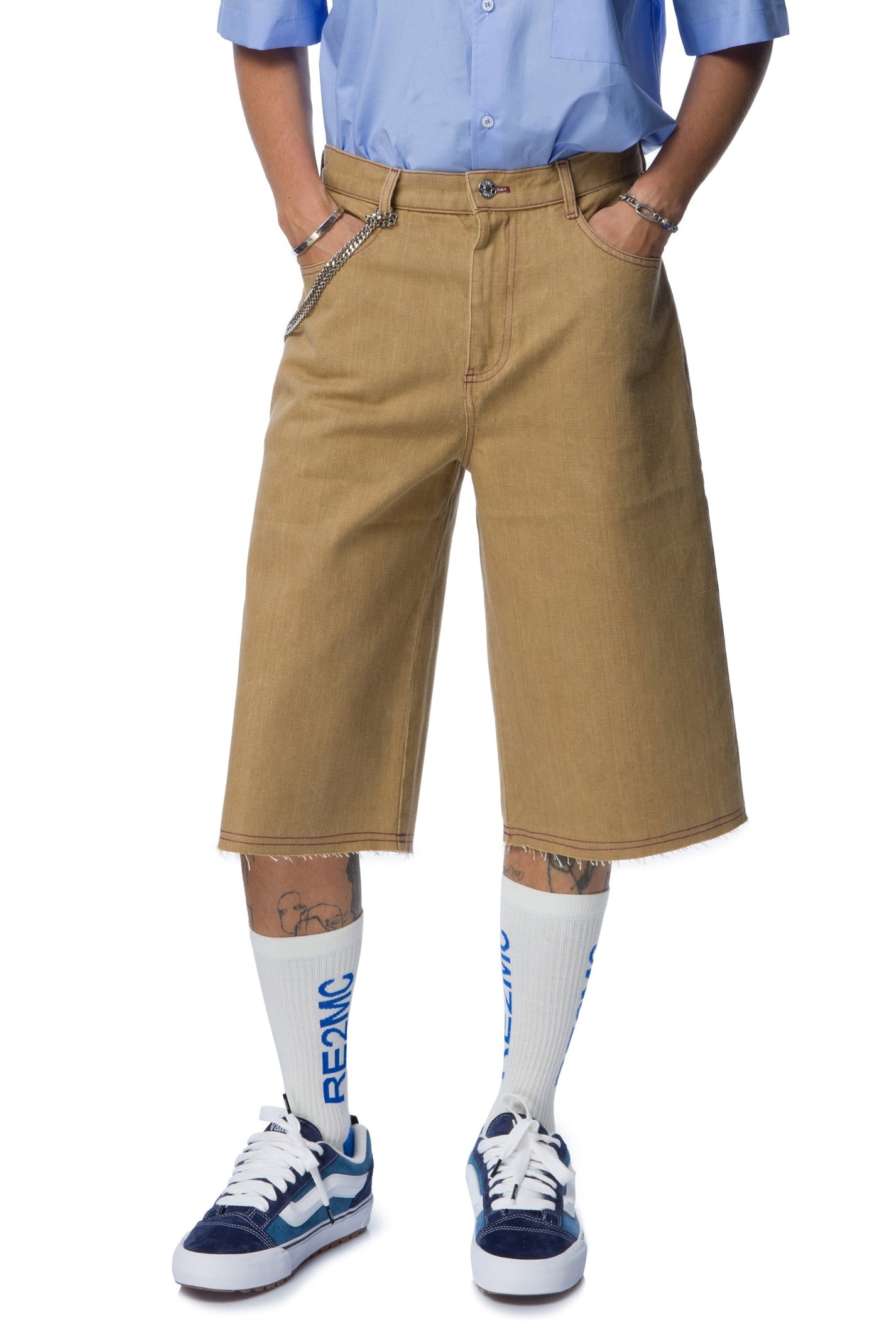 UNISEX DENIM KAPRI-Bej