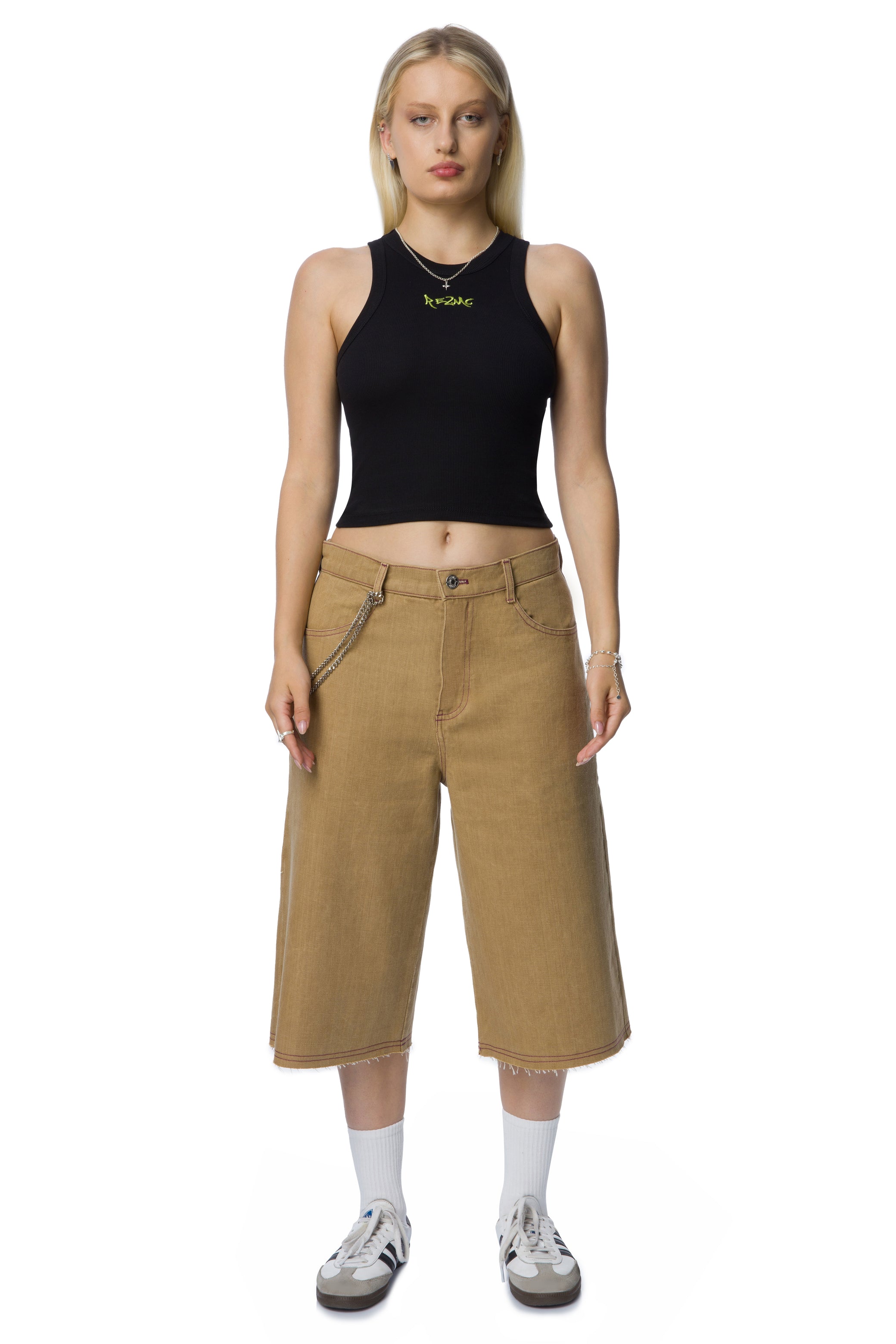 UNISEX DENIM KAPRI-Bej