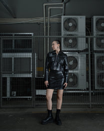 SUNİ DERİ MİNİ ETEK