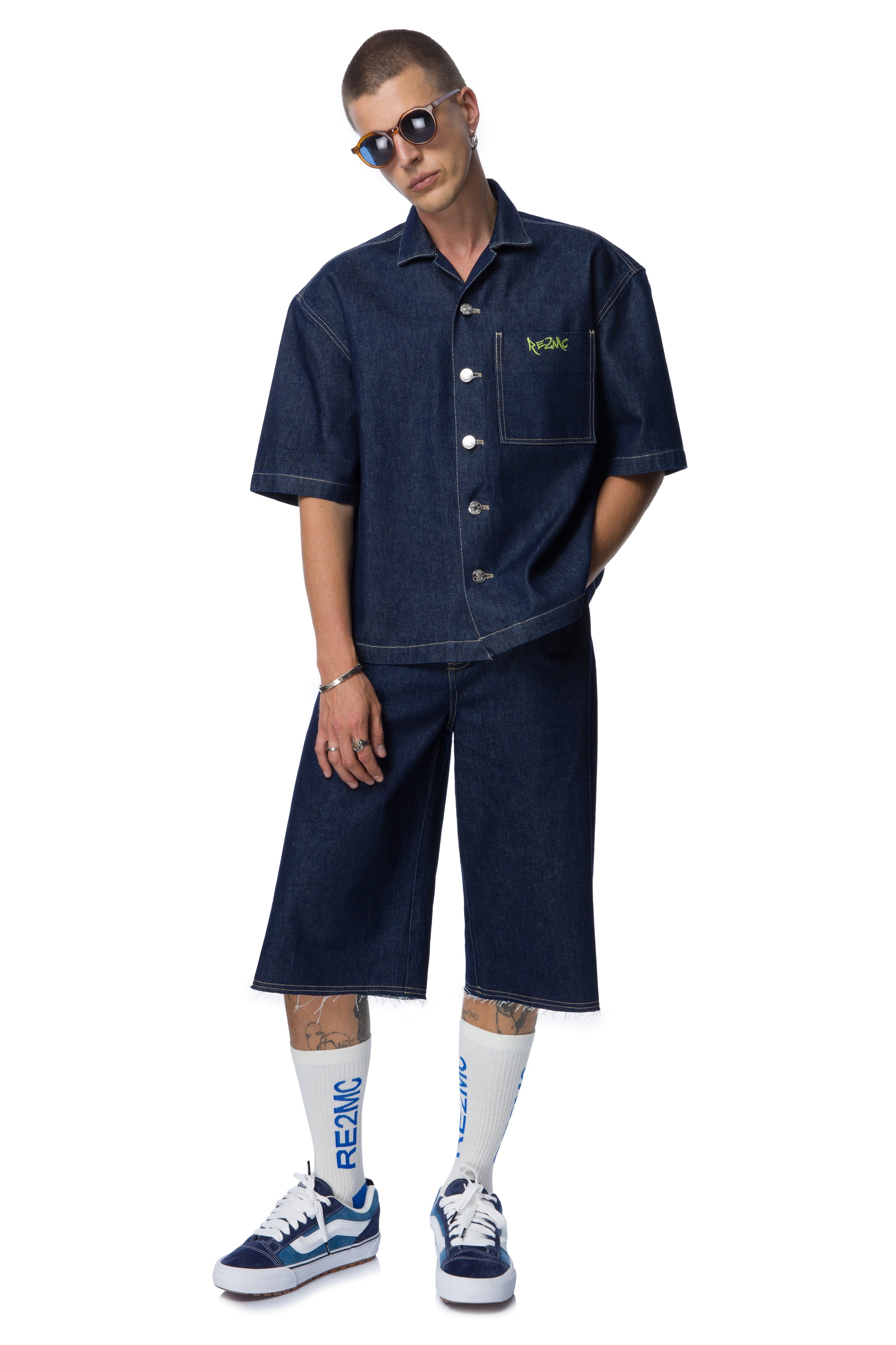 KISA KOL KOT GOMLEK-Mavi