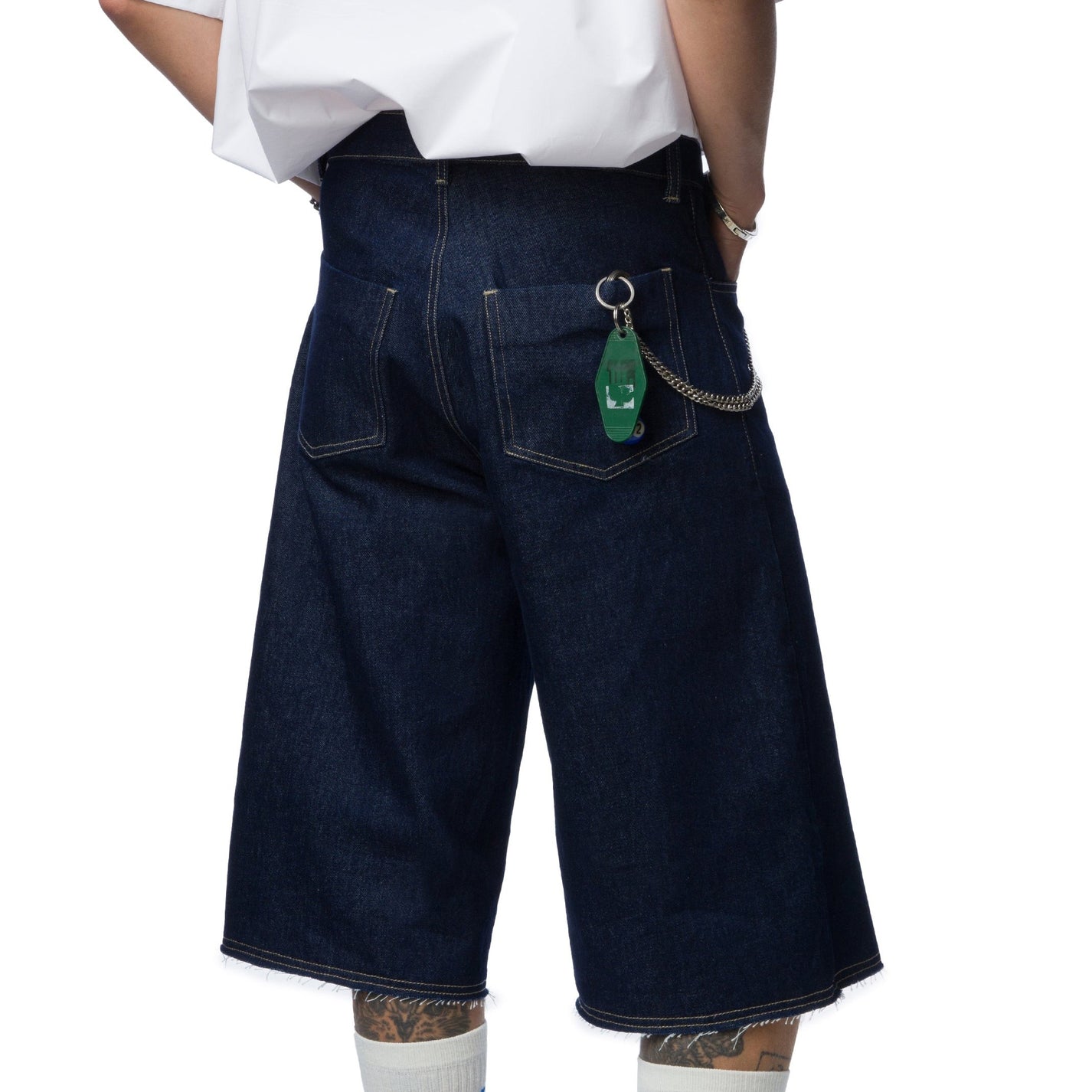 UNISEX DENIM KAPRI-Mavi