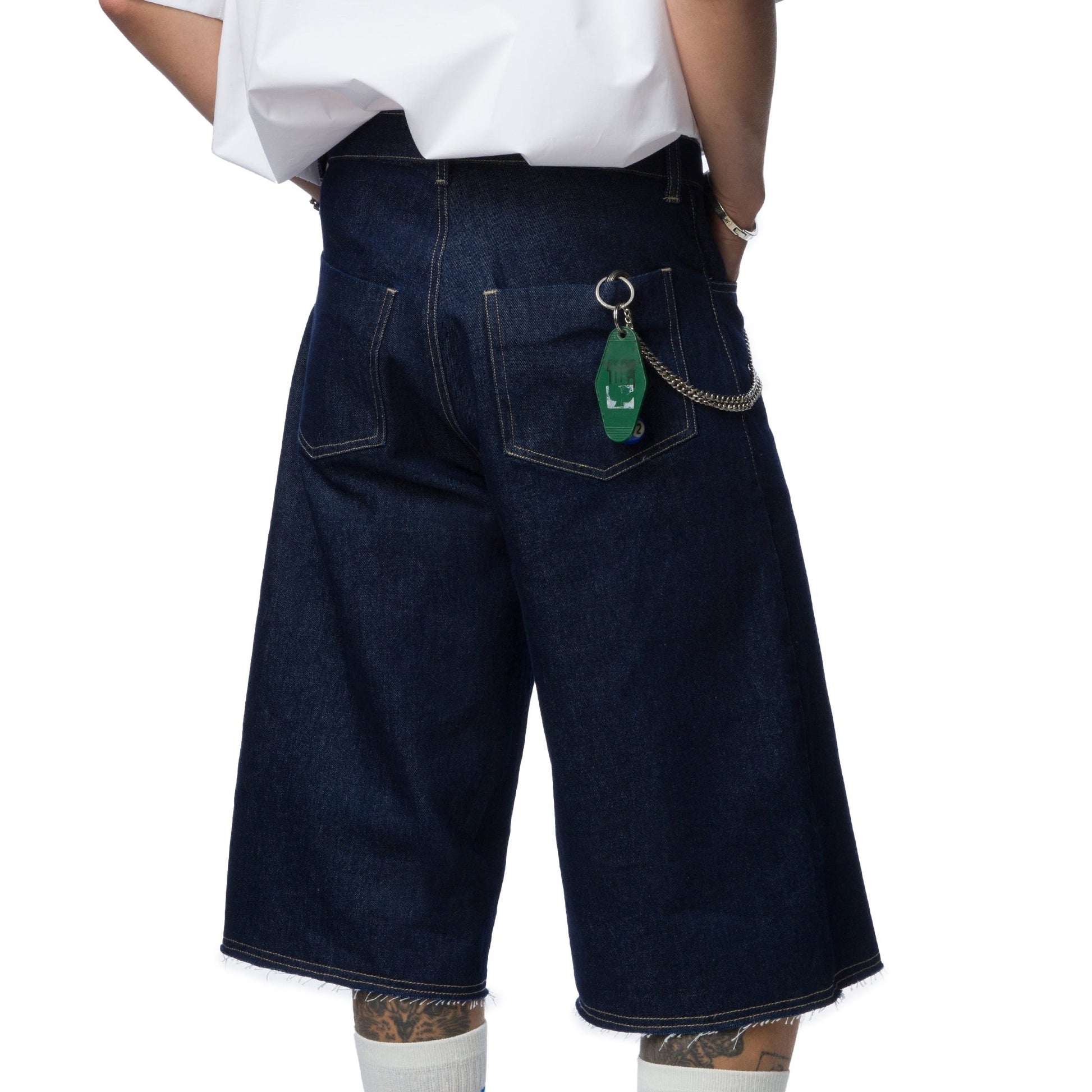 UNISEX DENIM KAPRI-Mavi