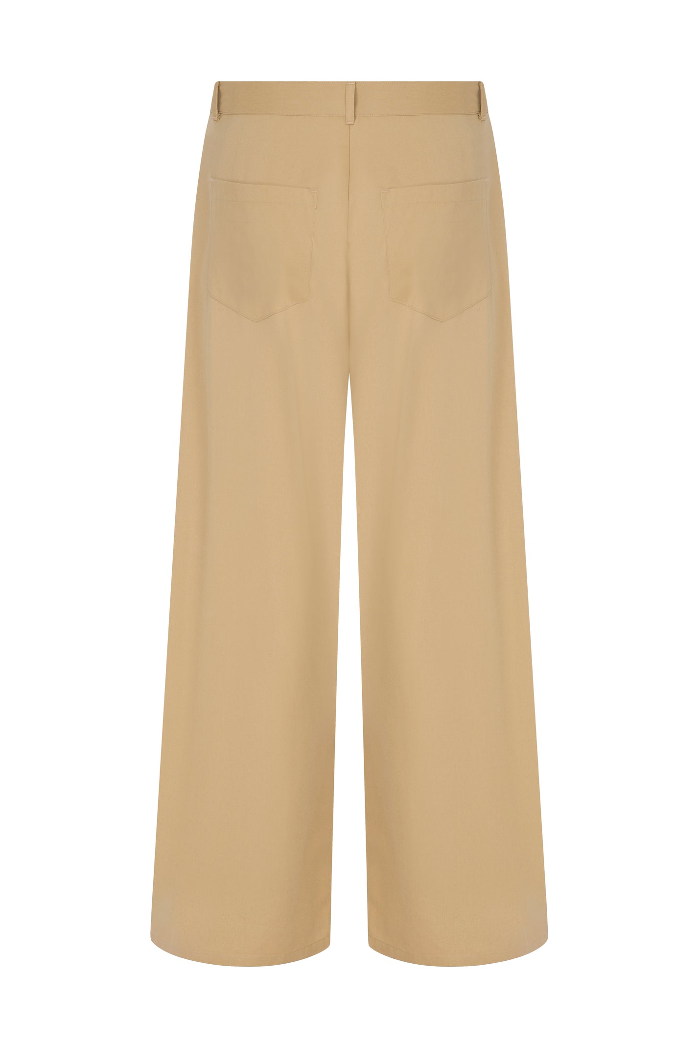 STRAIGHT FIT COTTON BEIGE PANTS
