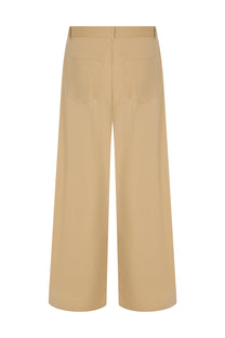 STRAIGHT FIT COTTON BEIGE PANTS