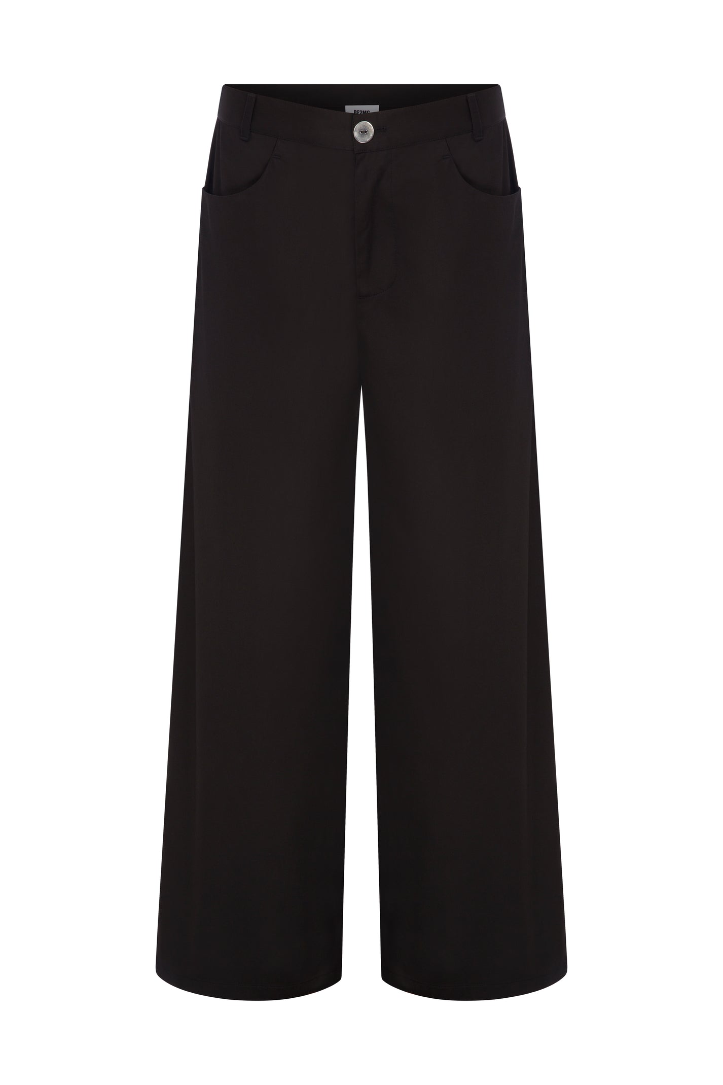 STRAIGHT FIT COTTON BLACK PANTS
