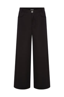 DÜZ KESİM PAMUK SİYAH PANTALON