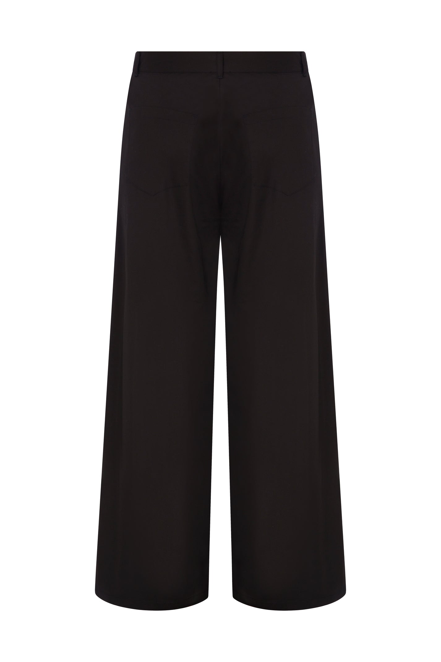 STRAIGHT FIT COTTON BLACK PANTS