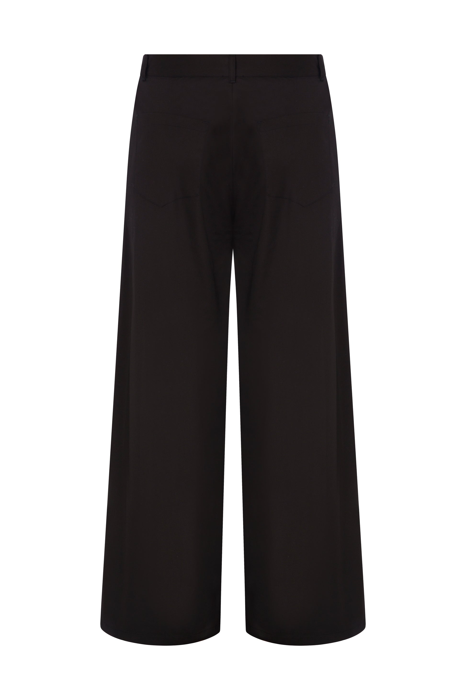 DÜZ KESİM PAMUK SİYAH PANTALON