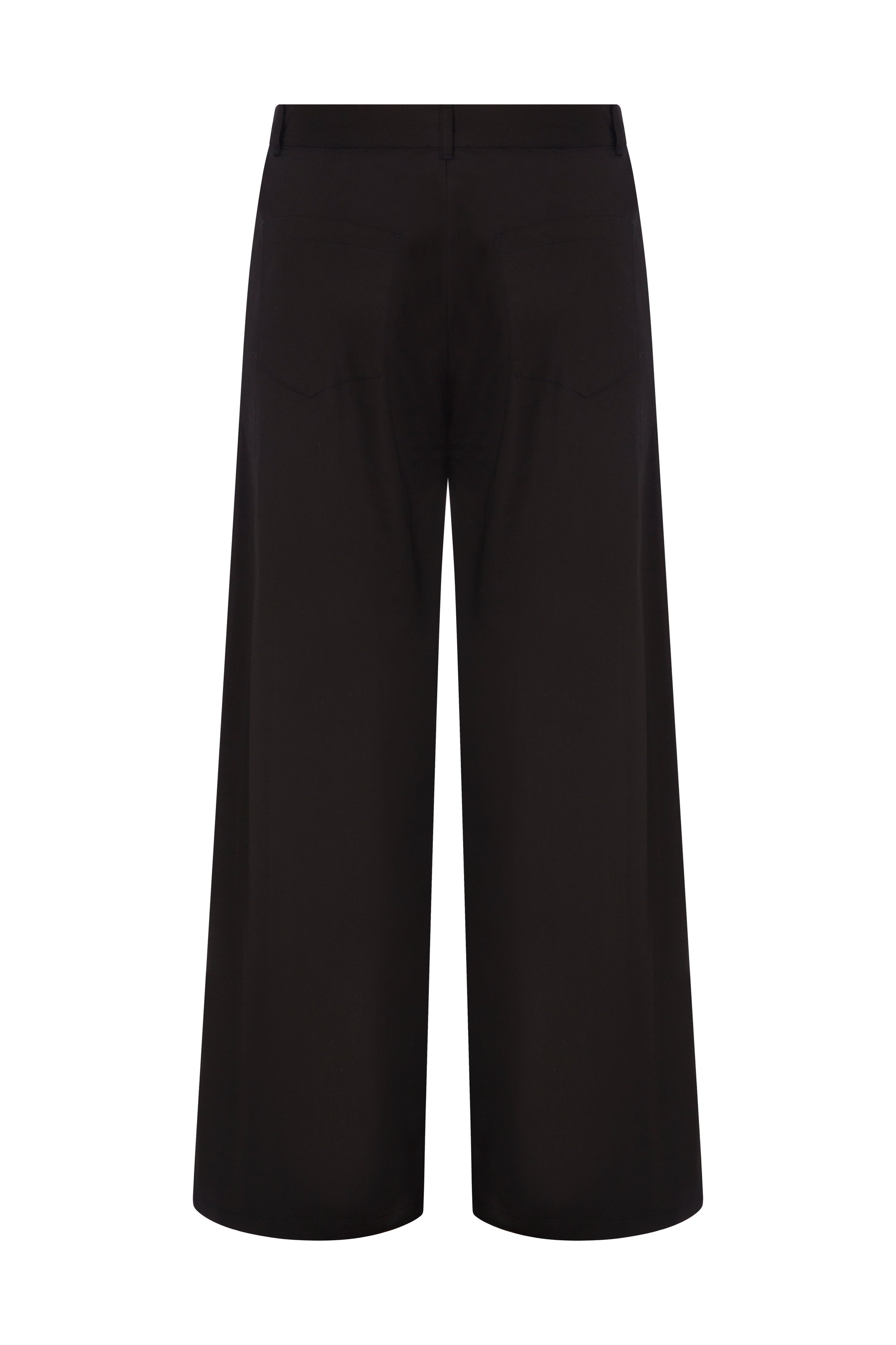 DÜZ KESİM PAMUK SİYAH PANTALON