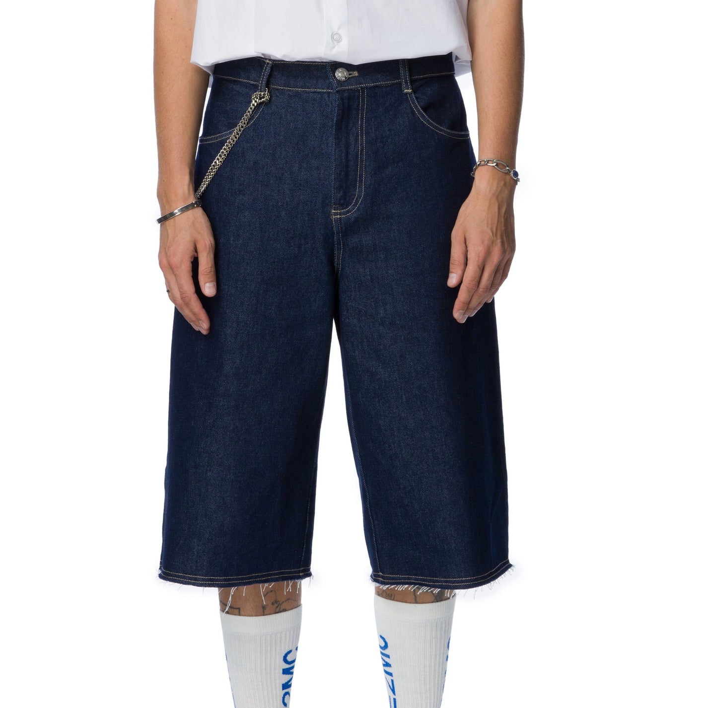 UNISEX DENIM KAPRI-Mavi