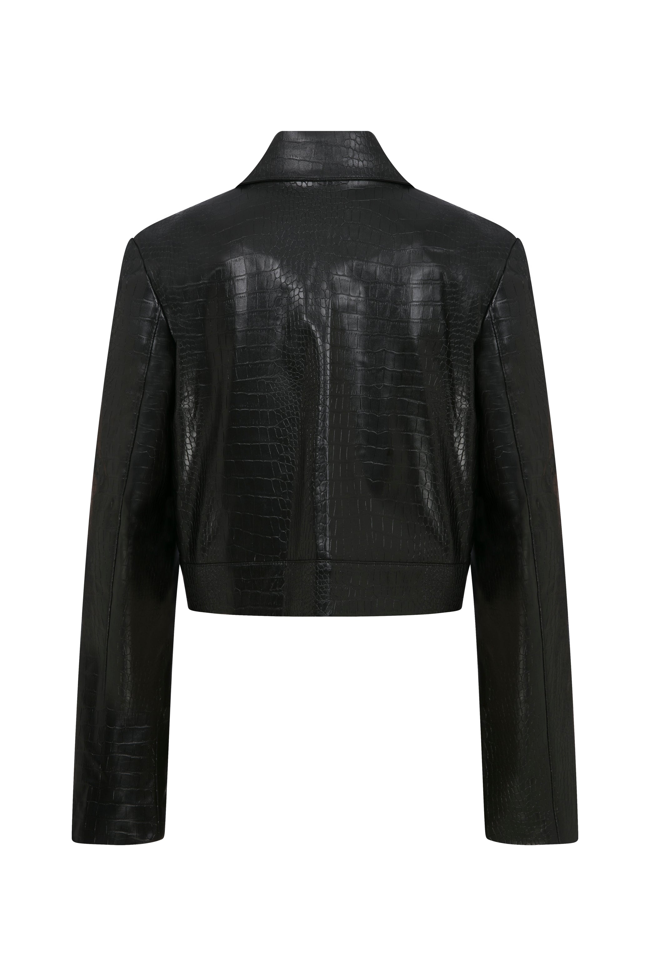 SUNİ DERİ CROP CEKET