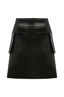 SUNİ DERİ MİNİ ETEK