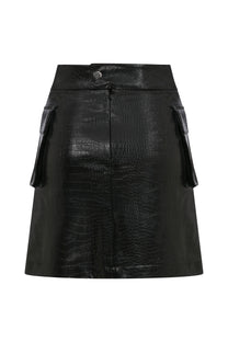 SUNİ DERİ MİNİ ETEK